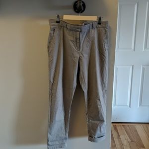 Gap broken in khakis, light gray